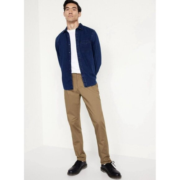 Old Navy Built-In Flex Ultimate Tech Straigh Chino Pants Khaki Men's 34x34 NWT - Picture 3 of 12